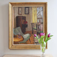 Load image into Gallery viewer, Vintage Mid Century Interior Oil Painting From Sweden