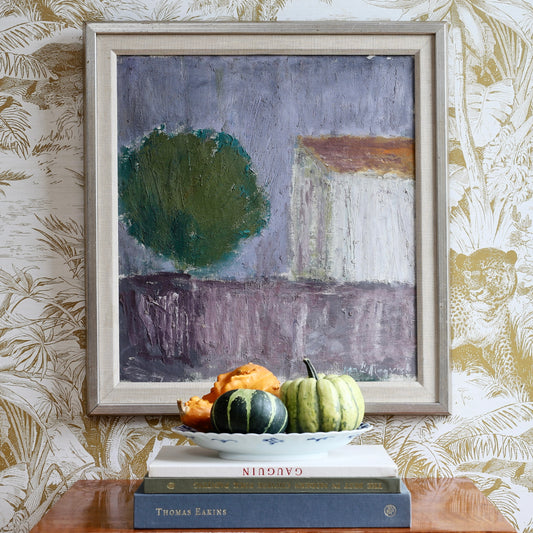 Mid Century Original Vintage Landscape Oil Painting from Sweden