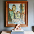 Load image into Gallery viewer, Mid Century Original Cityscape Oil Painting From Sweden 1965