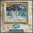 Load image into Gallery viewer, Vintage Art Original Winterscape Oil Painting From Sweden 1939