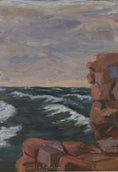 Load image into Gallery viewer, Vintage Coastal Painting by O Schalin from Sweden 1955