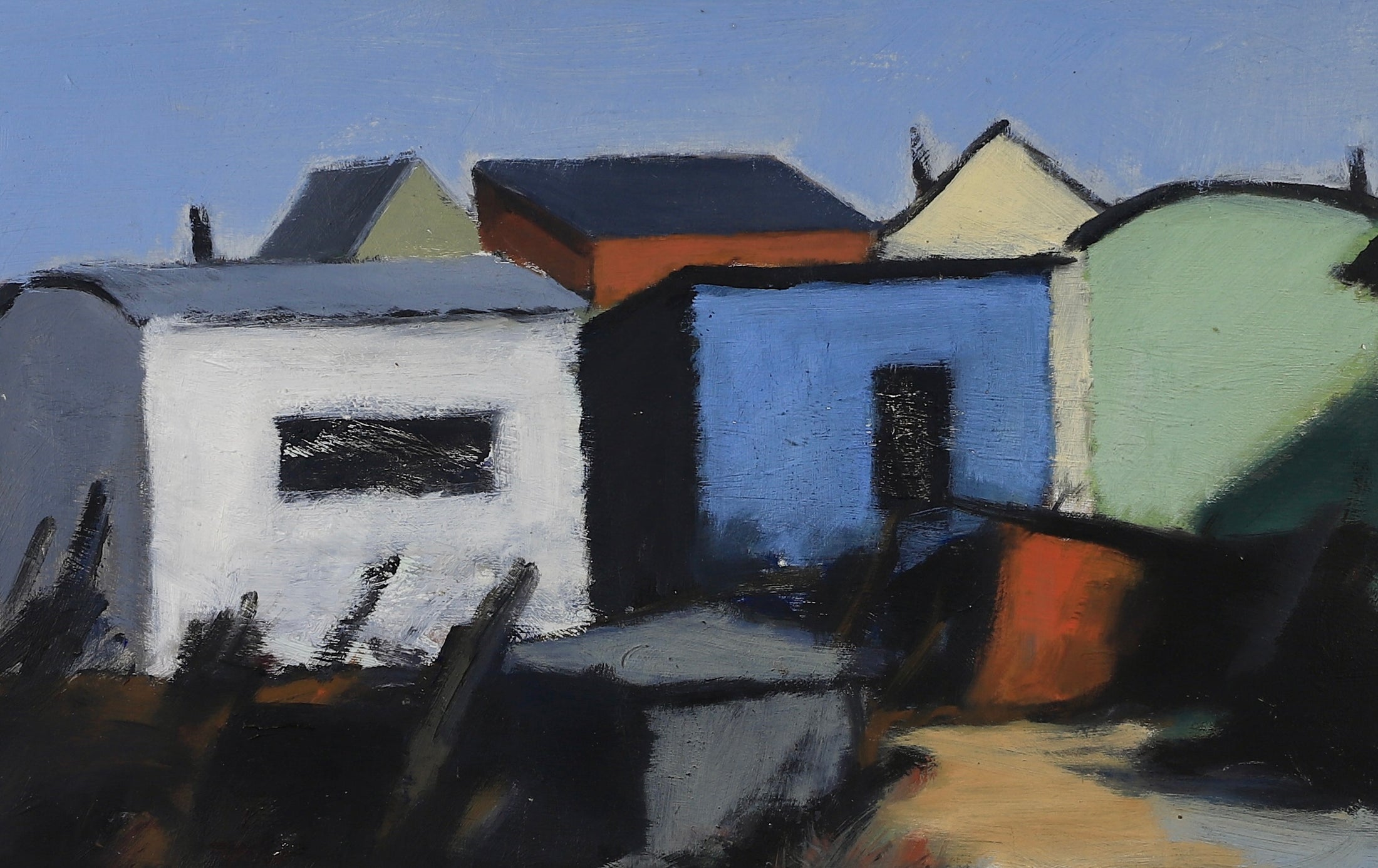 Mid Century Coastal Oil Painting Sweden A Larsson 1968