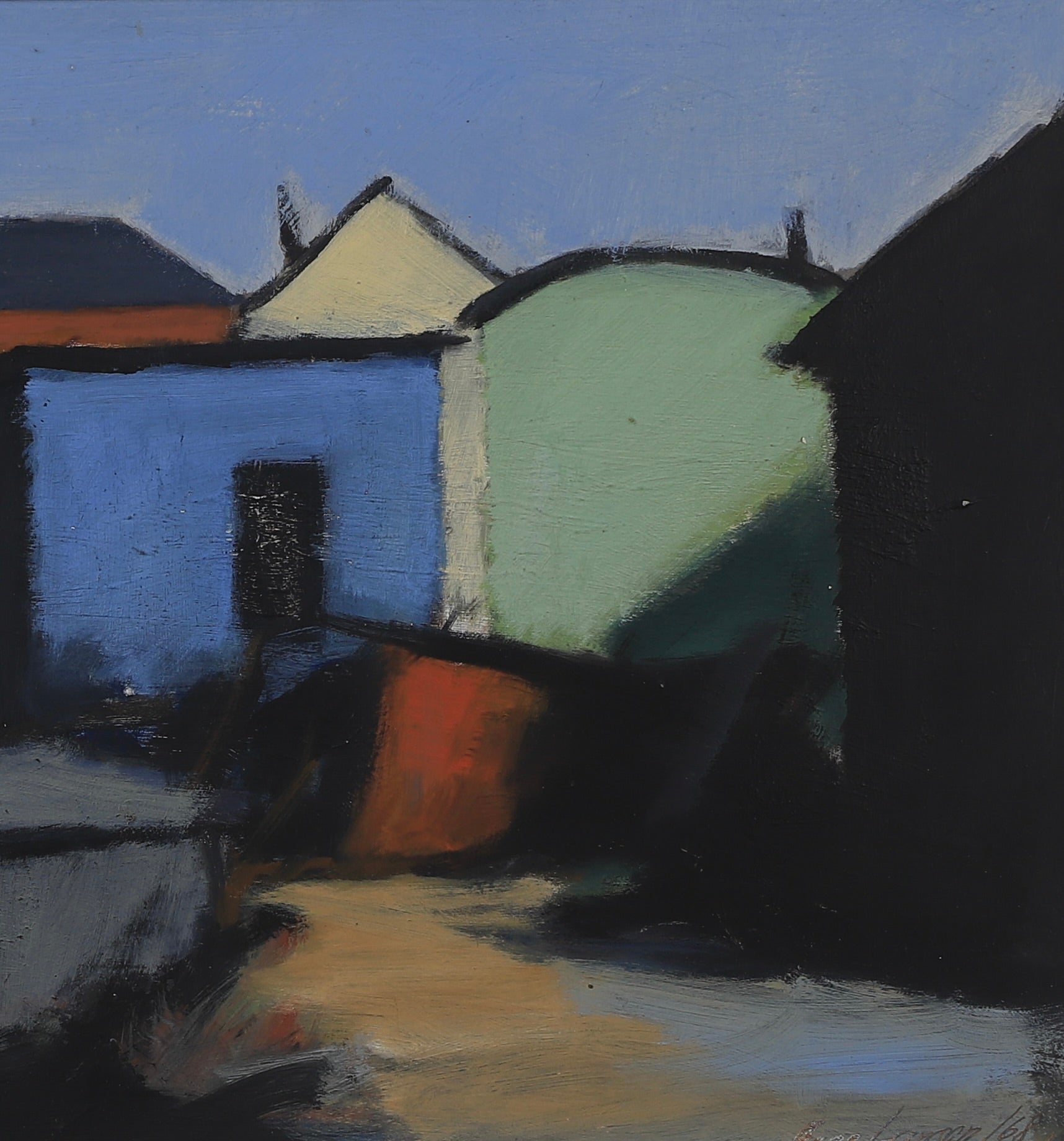 Mid Century Coastal Oil Painting Sweden A Larsson 1968