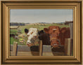 Load image into Gallery viewer, Vintage Art Room Original Oil Painting of Calves From Sweden