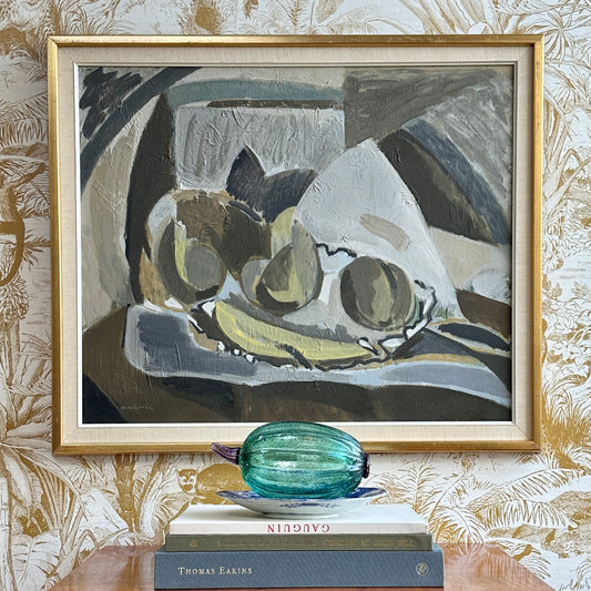 Vintage Art Room Original Still Life Oil Painting from Sweden
