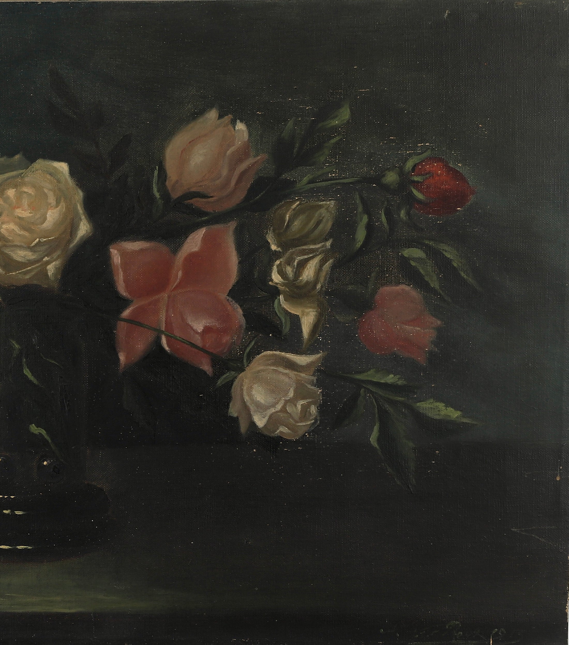 Vintage Art Room  Still Life Oil Painting From Sweden