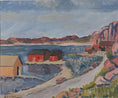 Load image into Gallery viewer, Vintage Art Mid Century Coastal Oil Painting by from Sweden