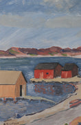 Load image into Gallery viewer, Vintage Art Mid Century Coastal Oil Painting by from Sweden