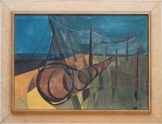 Original Oil Painting Vintage Mid Century From Sweden