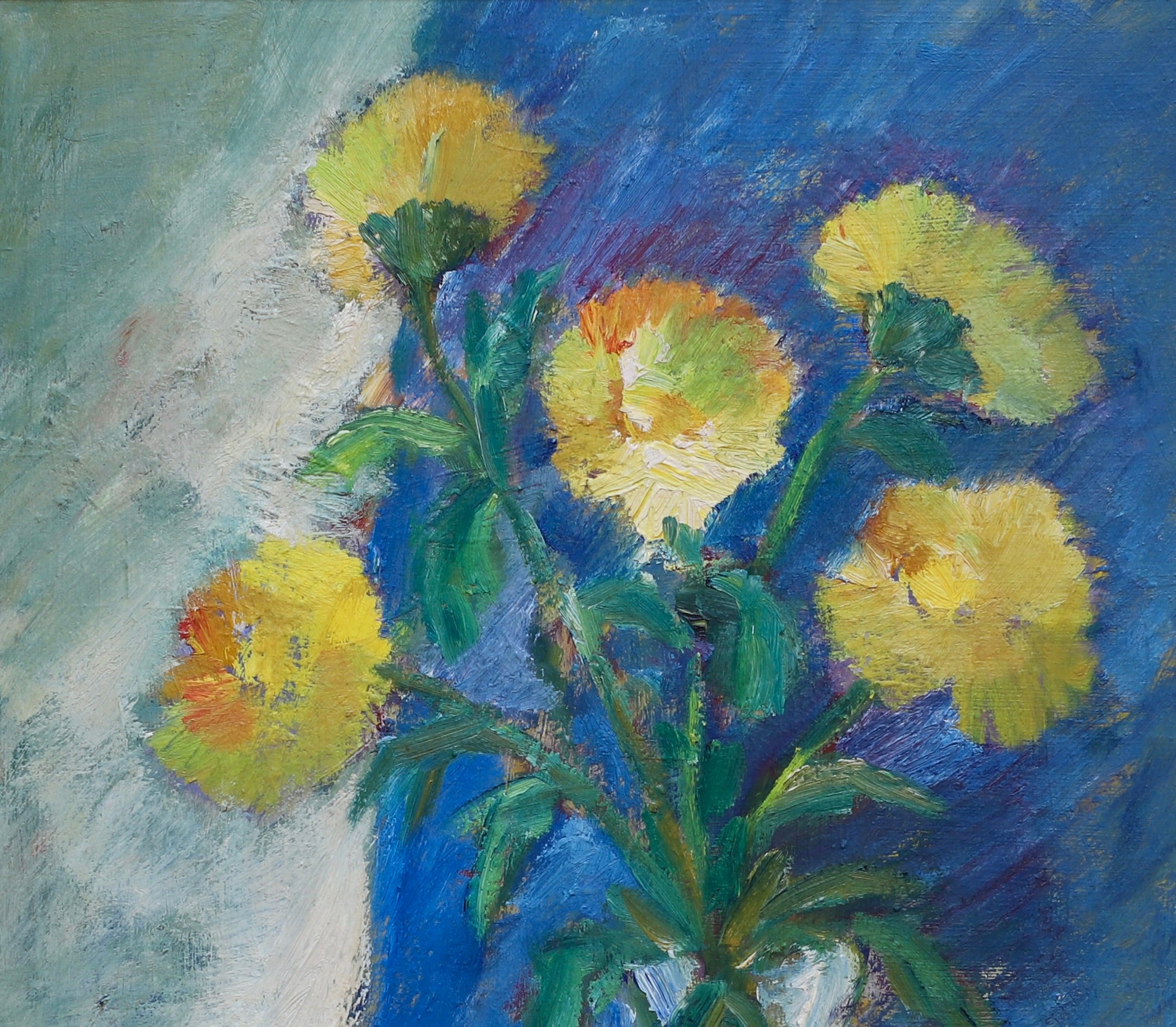 Mid Century Original Still Life Oil Painting From Sweden by H Ripa