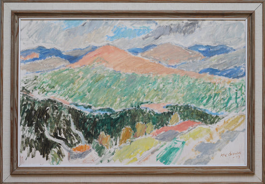 Vintage Art Room Original Oil Painting from Sweden 1973