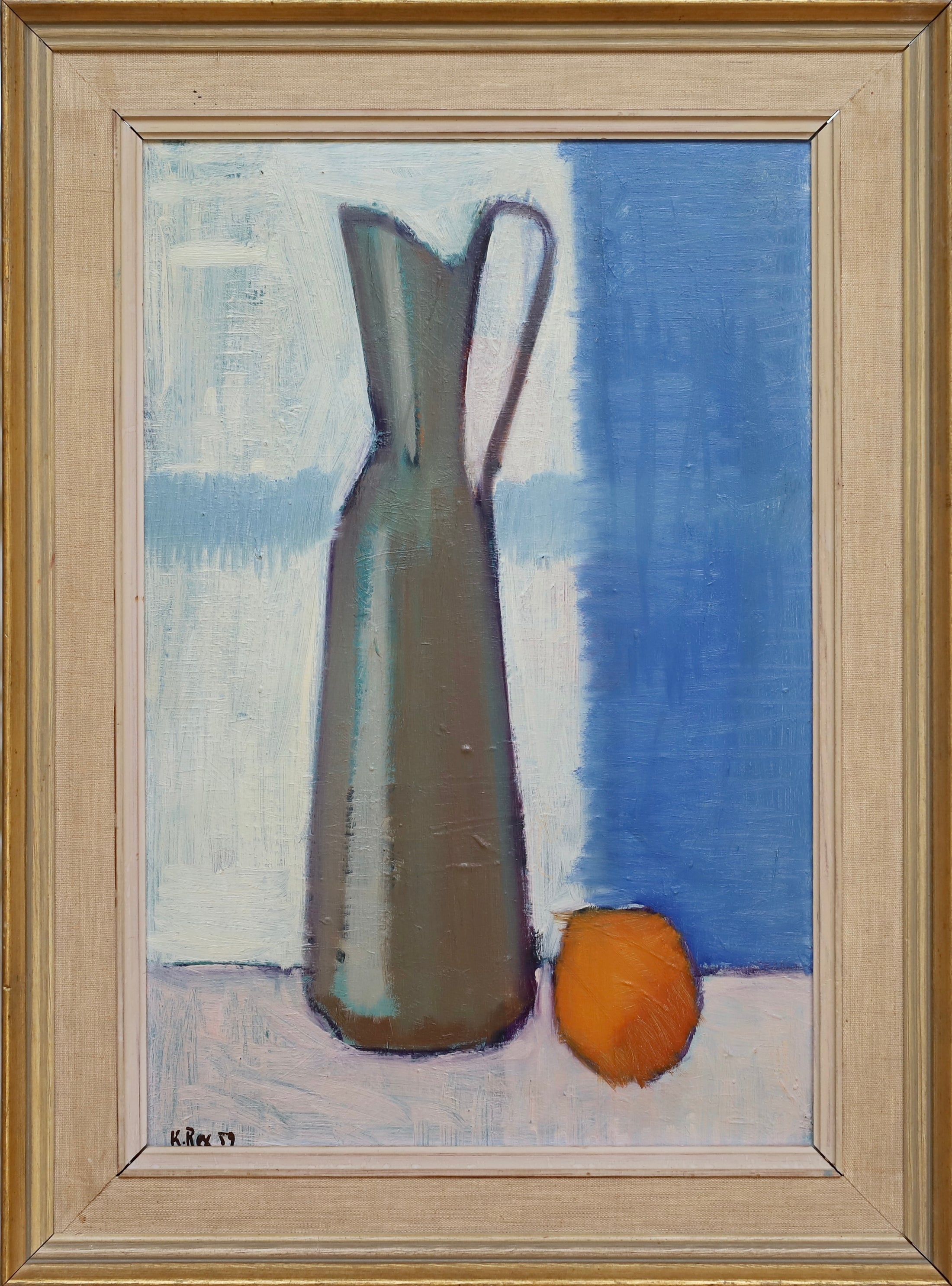 Striking Mid Century Still Life Oil Painting H Rex Sweden 1959
