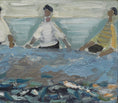 Load image into Gallery viewer, Oil Painting Vintage Mid Century Oil Painting of Fishermen From Sweden