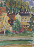 Load image into Gallery viewer, Vintage Mid Century Farm Painting Sweden