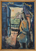 Load image into Gallery viewer, Swedish Vintage Art Figure in Interior Oil Painting