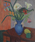 Load image into Gallery viewer, Original Still Life Floral Oil Painting Vintage Mid Century Sweden