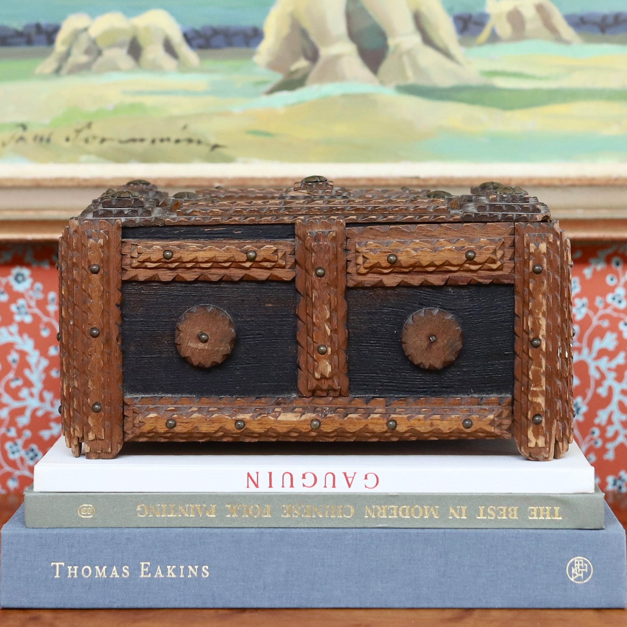 Folk Art Tramp Art Box