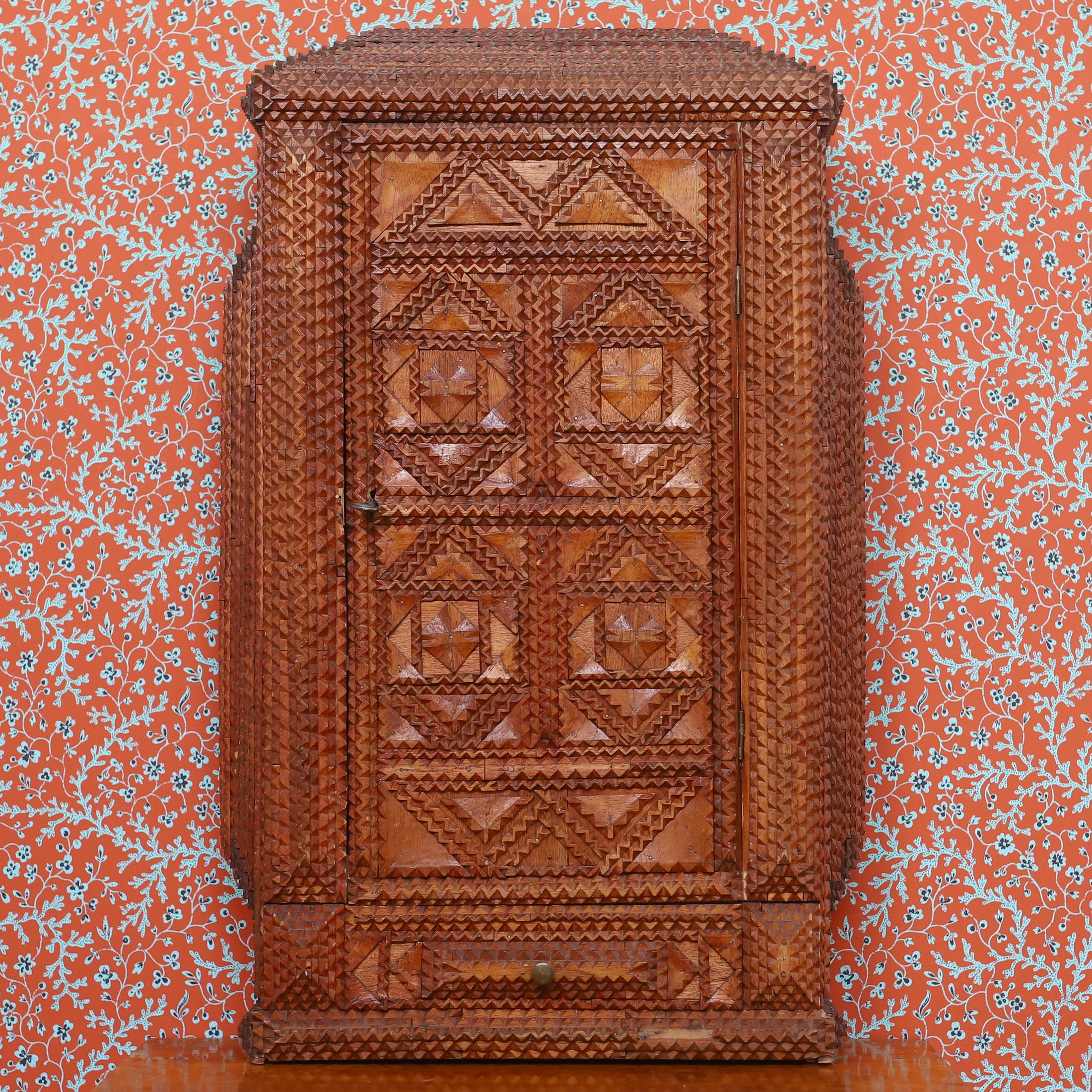 Vintage Art Room Tramp Art Furniture Cabinet Sweden