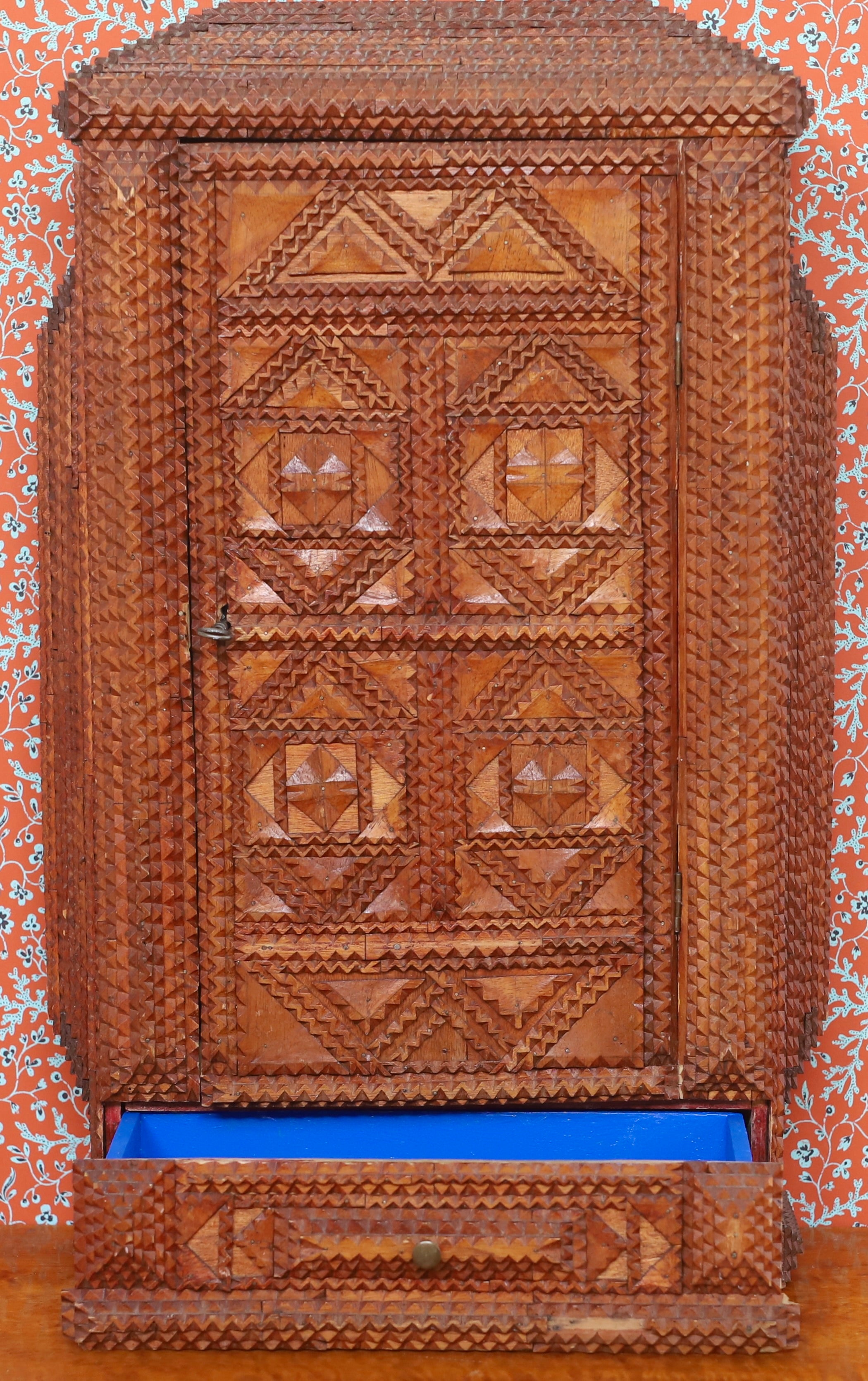 Vintage Art Room Tramp Art Furniture Cabinet Sweden