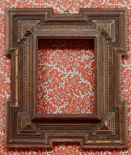 Magnificent Antique Tramp Art Frame