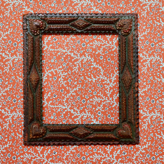 Vintage Art Room Tramp Art Frame with Hearts