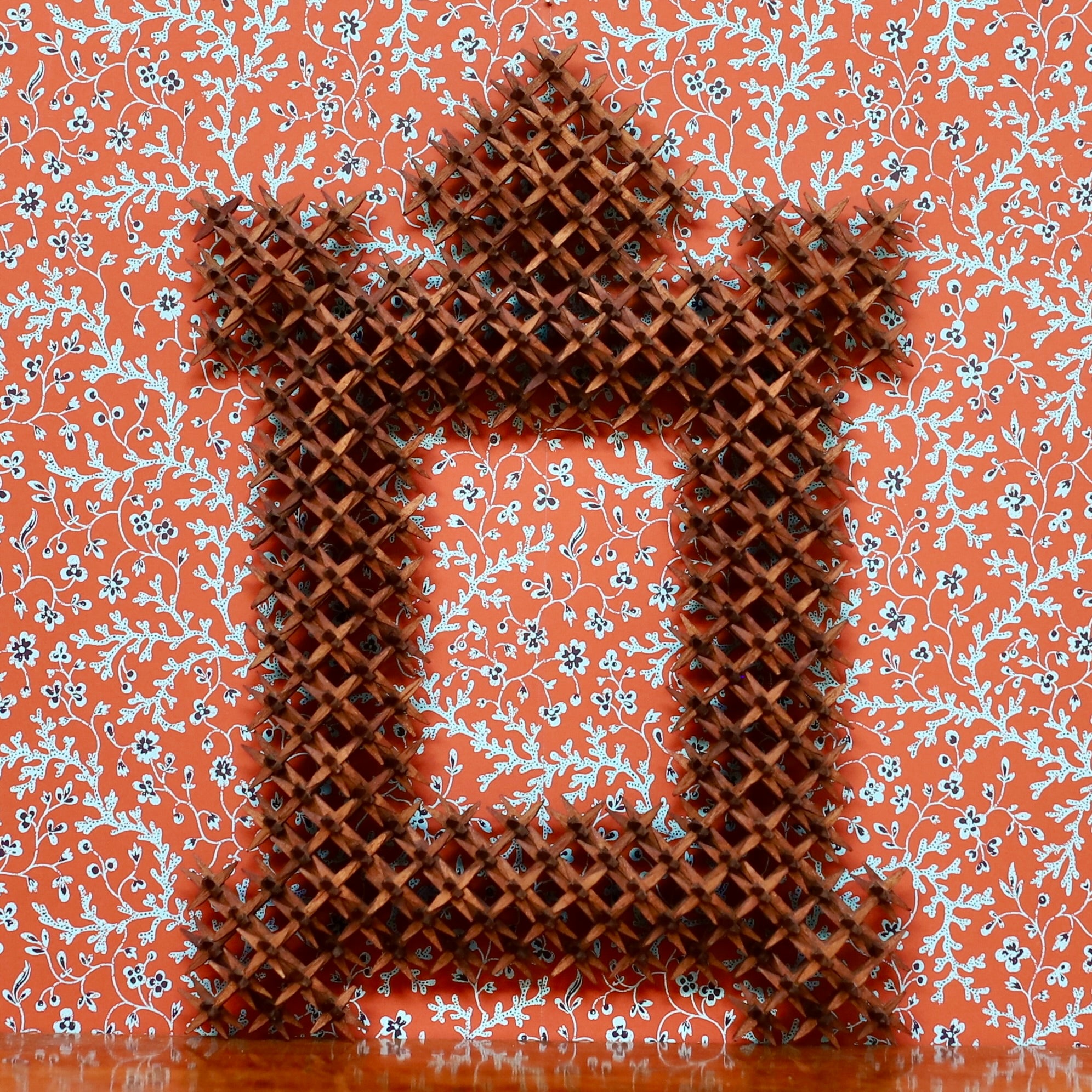 Vintage Art Room Crown of Thorns Tramp Art Frame Sweden