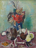 Load image into Gallery viewer, Vintage Mid Century Still Life of Mushrooms Oil Painting From Sweden