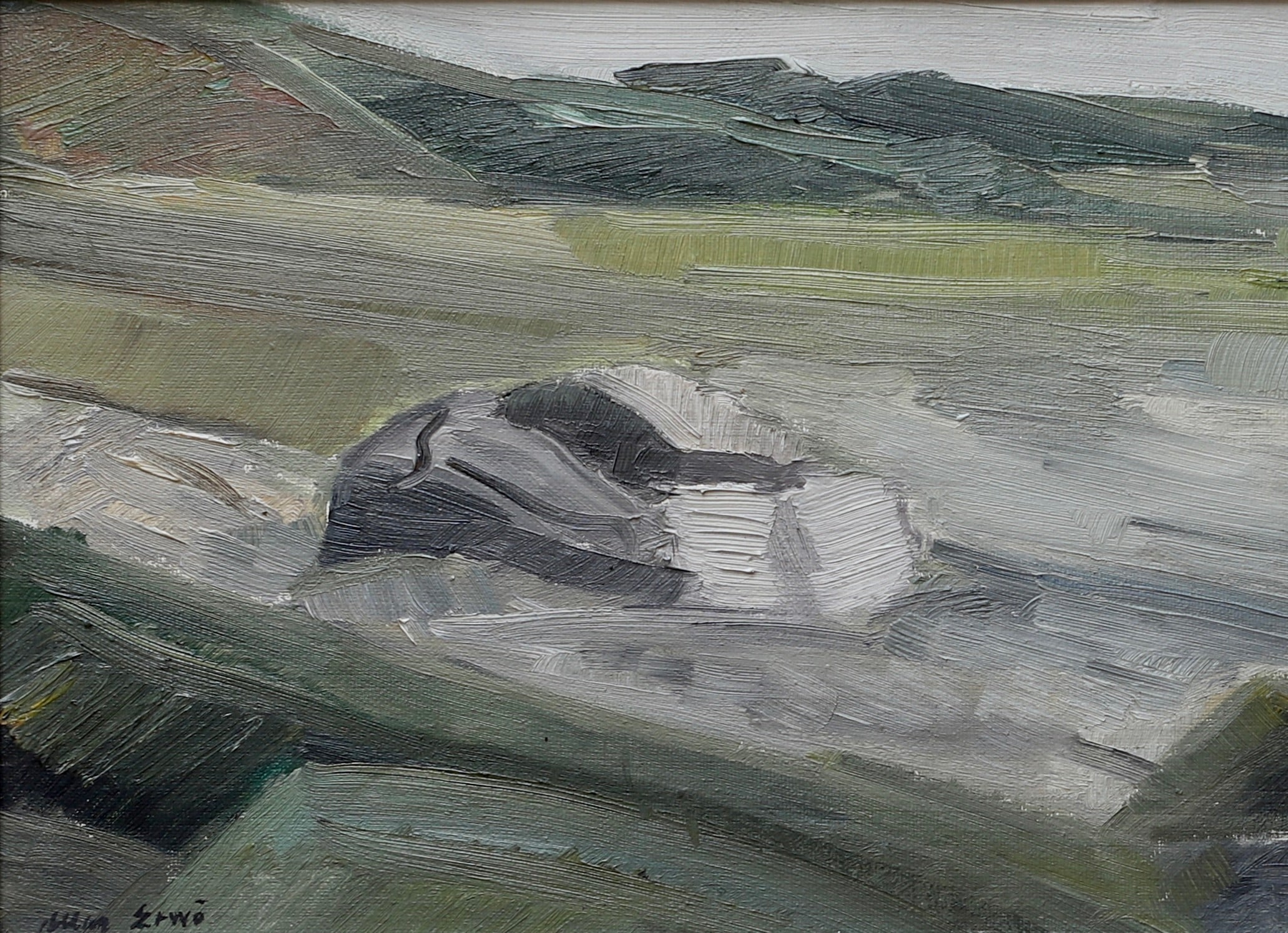 Mid Century Coastal Oil Painting By A Erwö Sweden