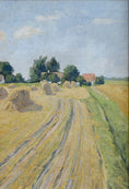 Load image into Gallery viewer, Vintage Mid Century Haystack Painting Sweden