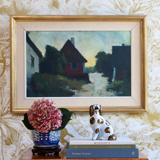 Mid Century Original Landscape Oil Painting From Sweden