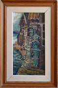 Load image into Gallery viewer, Original Vintage Art Harbor Oil Painting From Sweden