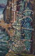 Load image into Gallery viewer, Original Vintage Art Harbor Oil Painting From Sweden