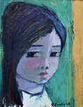 Load image into Gallery viewer, Vintage Art Room Mid Century Girl's Portrait Sweden