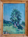Load image into Gallery viewer, Striking Vintage Landscape Oil Painting From Sweden by E Jacobsson 1944