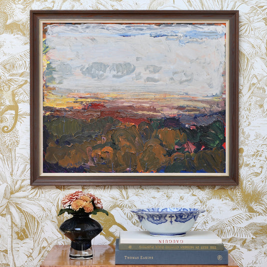 Vintage Art Original Landscape Oil Painting From Sweden