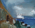 Load image into Gallery viewer, Vintage Mid Century Seascape Oil Painting From Sweden by L Herder