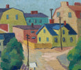 Load image into Gallery viewer, Swedish Vintage Village Scene Oil Painting From Sweden
