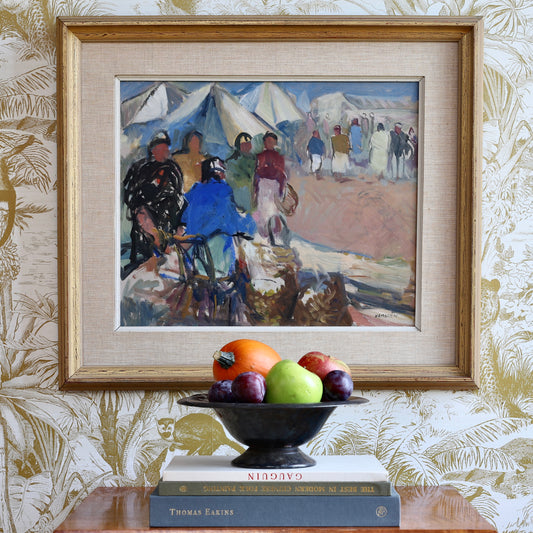 Mid Century Vintage Oil Painting From Sweden by A Hamborn