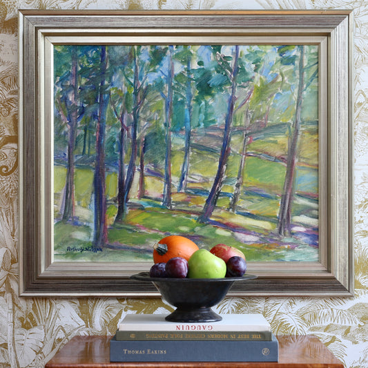 Vintage Art Room Original Landscape Oil Painting from Sweden