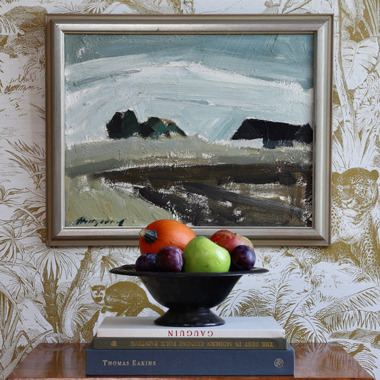 Original Vintage Mid Century Farmhouse Oil Painting Sweden