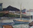 Load image into Gallery viewer, Mid Century Harbor Oil Painting from Sweden By G Isaksson