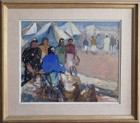 Mid Century Vintage Oil Painting From Sweden by A Hamborn