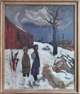 Load image into Gallery viewer, Mid Century Original Winterscape Oil Painting From Sweden
