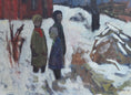 Load image into Gallery viewer, Mid Century Original Winterscape Oil Painting From Sweden