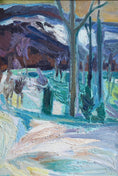 Load image into Gallery viewer, Vintage Art Original Winterscape Oil Painting From Sweden 1939