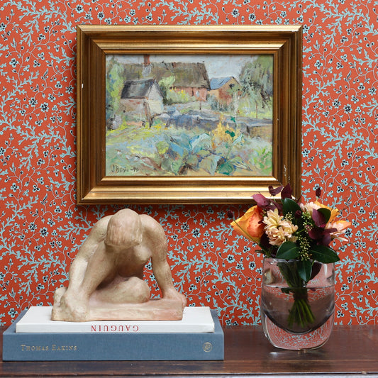 Vintage Farmhouse Oil Painting From Sweden by J Bören