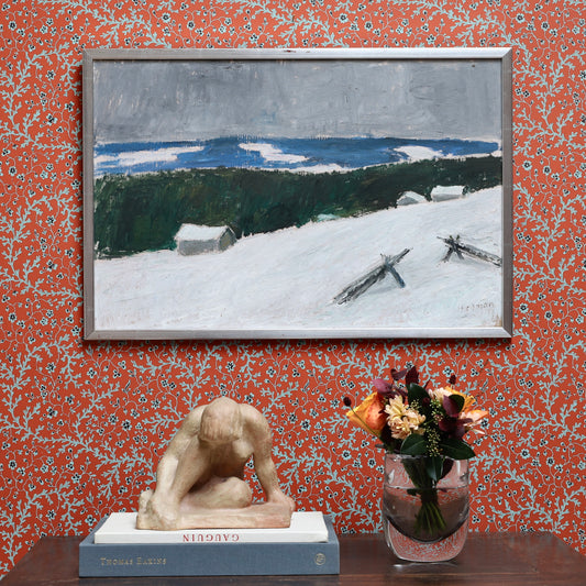 Vintage Art Room Original Oil Painting from Sweden 1975