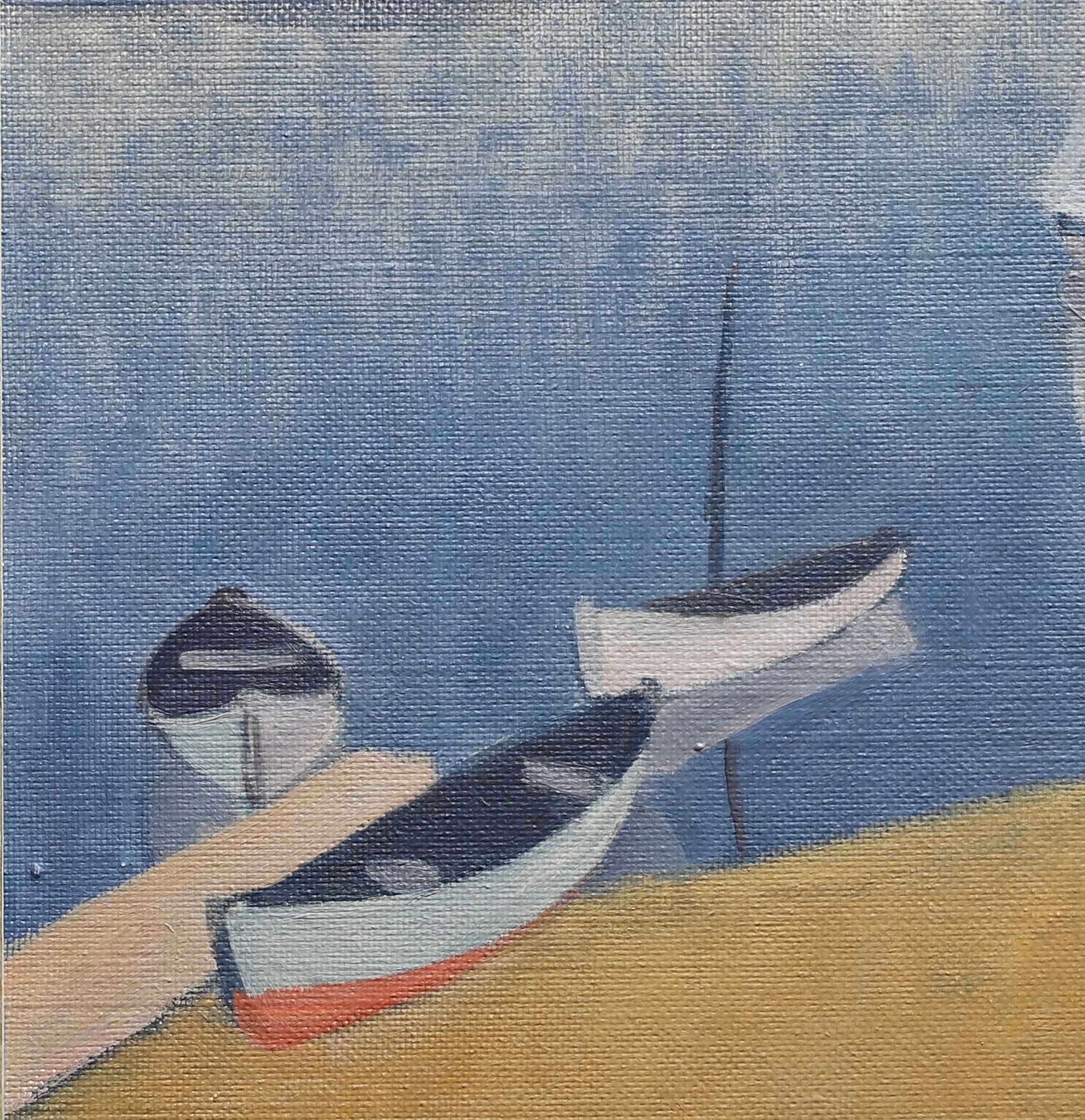 Mid Century Original Sailboat Oil Painting From Sweden