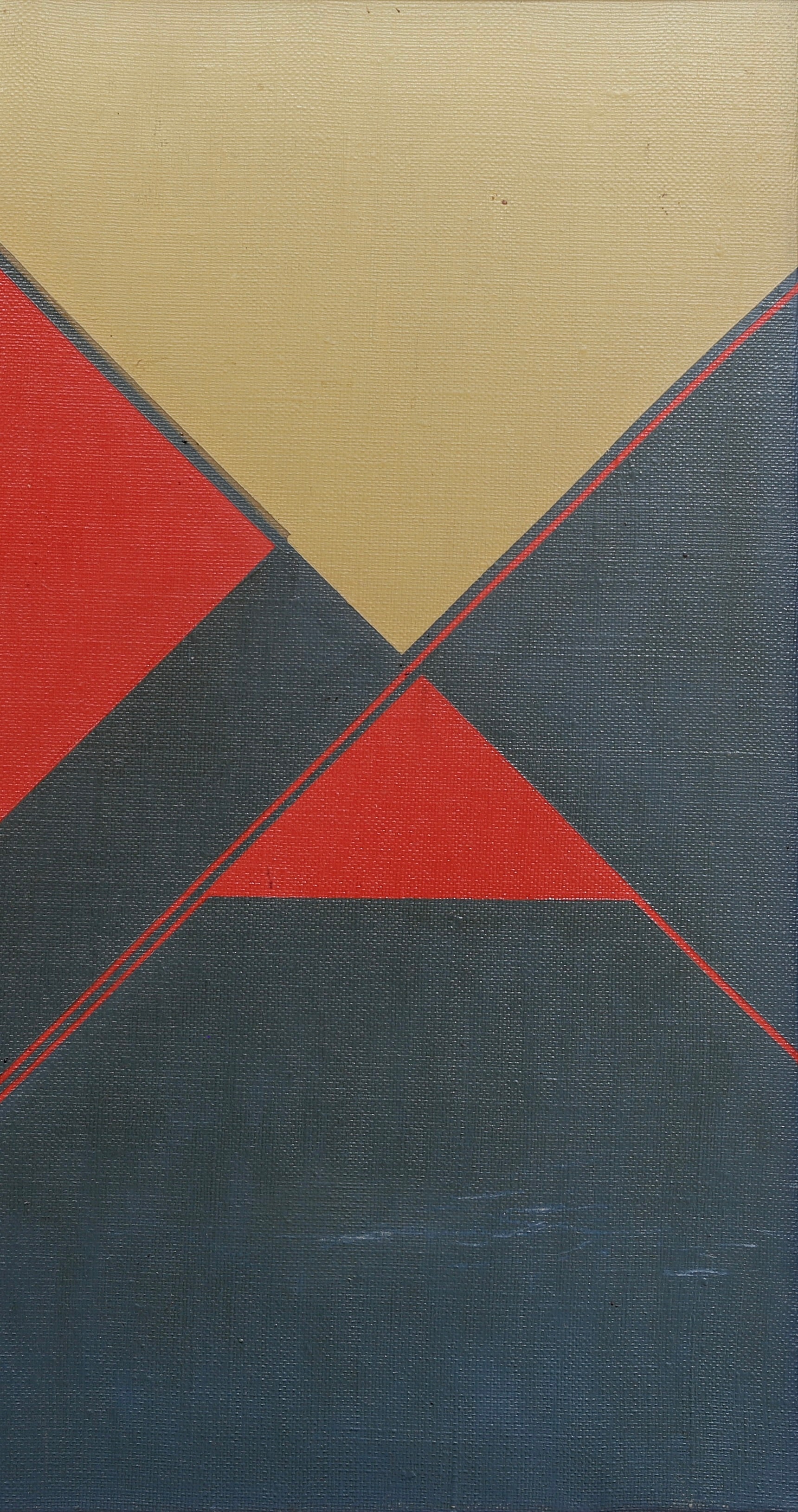 Mid Century Abstract Oil Painting from Sweden 1969