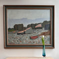 Load image into Gallery viewer, Mid Century Vintage Art Coastal Oil Painting from Sweden